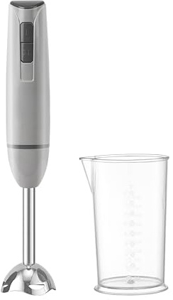 Tognana Iridea, batidora de inmersión con vaso de 500 ml, plástico-acero inoxidable, gris perla.