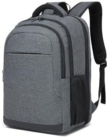 Shavont Mochila Portátil 15,6 Pulgadas Hombre Mujer, Gris | Mochila Ordenador Ligera para Trabajo y Universidad, Compartimento Acolchado, Apertura 180° y Bolsillo Antirrobo