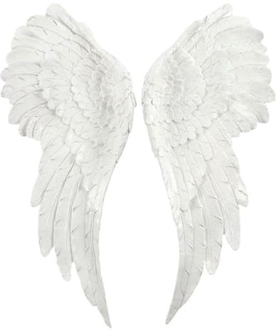 Bezaubernde weiße große glitzernde Engelsflügel – 54 cm x 21,5 cm (1 Paar) – authentisches Design, langlebiges Material – perfekt für Zuhause und Büro