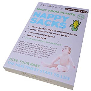 Windelbeutel aus Pflanzen, parfümfrei, Box (30 Stück)