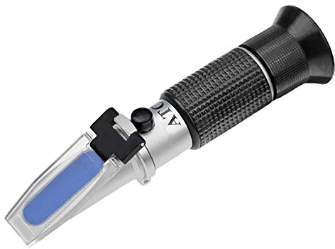 HHTEC Refraktometer 0-90% Brix Handrefraktometer zur Bestimmung des Zuckergehalts von Honig Pflanzenöl Sirup Melasse mit ATC- Funktion und Deutscher Anleitung