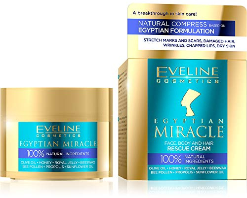 Eveline Cosmetics Ägyptisches Wunder Mehrzweck Rettungscreme für Gesicht, Körper & Haare - Nährende, Glättende & Feuchtigkeitsspendende Formel mit 7 Natürlichen Zutaten - 40ML