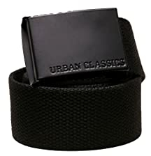 Urban Classics Unisex Coloured Buckle Canvas Belt Gürtel, Schwarz, S-M EU