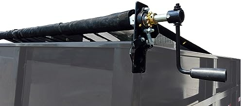 Hand Crank Tarp Roller Kit with Mesh or Vinyl Tarp for Dump Truck or Trailer by Kym Industries Inc. (Mesh, 6' x 12')