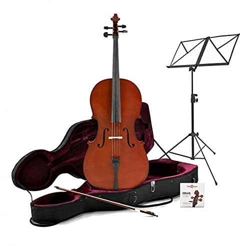 1/2 Size Cello Beginner Pack von Gear4music mit Etui Bogen und Ständer