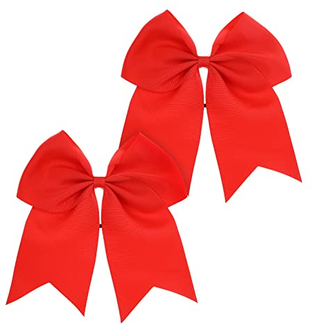 2 Stücke Haargummis Haarschleife Mädchen Cheering Bows Bulk Big Hair Bows Damen Giant Cheerleading 8 Inch für Mädchen Giant Cheerleading Pferdeschwanzhalter Teen Ribbons Team Geschenke für Softball