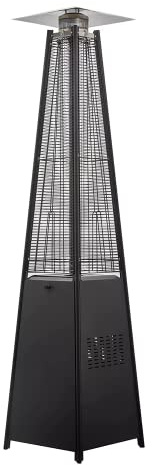 FAVEX - Parasol chauffant gaz Flamme Noir - Extérieur - Prêt à l'emploi livré avec tuyau et détendeur - 13 Kw - 12m² - 51,5 x 57,5 x 228 cm