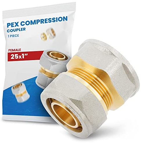 Schraubfitting Fitting Kupplung Verbundrohr Rohrverbinder PEX-AL-PEX Schraub-Kupplung Klemmverschraubungen Verschraubung Verbinder 25x1'' IG Sanitärsystem