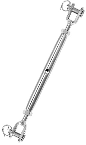 Jamiikury 2PCS M5 Jaw Jaw Turnbuckle Stainless Steel Jaw and Jaw Turnbuckle, Jaw Jaw Closed Body Marine Turnbuckle Jaw, Durable for Wire Rope Cable