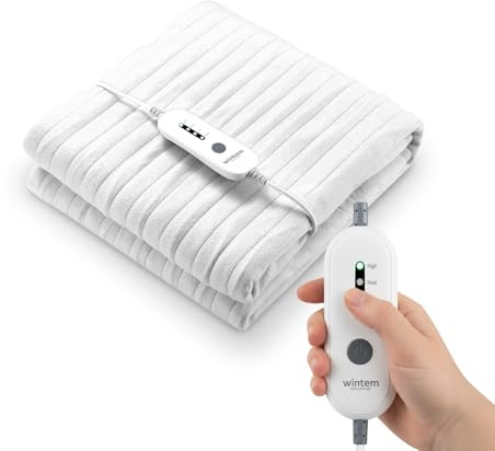 Cubrecolchón térmico térmico Individual 150 x 80 cm, Manta térmica eléctrica con 4 Niveles de Temperatura, Manta térmica