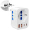 Adaptateur Prise Italien Adaptateur de Voyage avec 2 Prises IT/1 Prise Schuko/2 USB/2 Type-C, 2500W Adaptateur Europe FR 2 Broches vers US 3 Broches pour Italie, Chili, Saint-Marin, Vatican,Type L