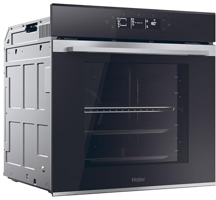 Haier ID SERIE 2 H6 ID25G3HTX Einbau-Backofen/Nische 60 cm/A++ / 78 Liter Volumen / 18 Funktionen inkl. AirFry/Wi-Fi/Heißluft-Beheizung mit Grill/Hydrolyse-Reinigung