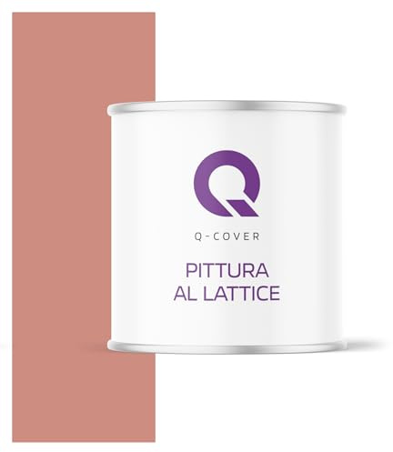 Q-COVER Vernice in lattice, 2 l, colore per interni, colore per soffitto, classe 3, colore opaco, resistente all'abrasione, elevata opacità, colore: Salmone scuro