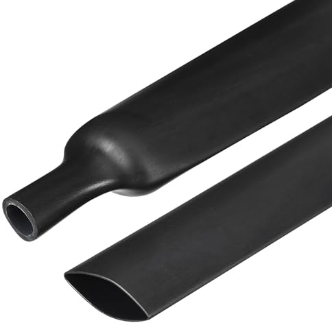 3.8m 12.7mm (Durchmesser) CYIWPH Doppelwand Schwarz Schrumpfschlauch 3:1, Jede 15.2cm Lang, 25 Stücke Marine Grade Schrumpfschlauch mit Kleber Ausgekleidet Wasserdicht, UL-Zertifikat