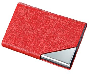 Edelstahl Visitenkartenetui, Visitenkartenhalter Tragbare Tasche Kartenetui Brieftaschen Name Kartenetui mit Magnetverschluss für Männer Frauen - Rot