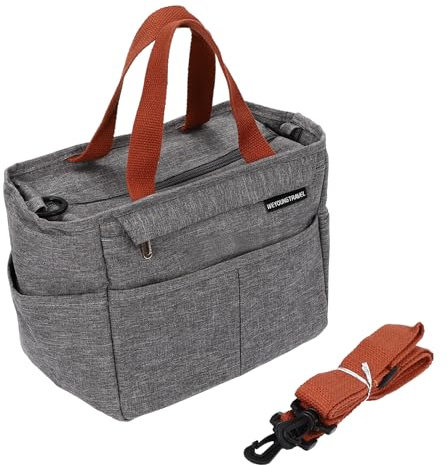 ACROSSPART 7L Lsolierte Lunchtasche Kühltasche Faltbar Brotdose mit Fächern Picknicktaschen Isoliertaschen Tragbare Lunchbox Isolierte Tasche(Gray)