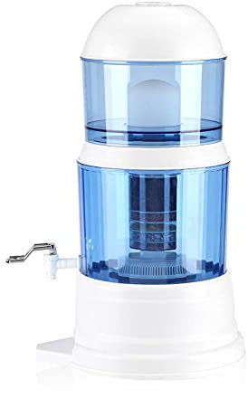 Purificador de agua de 16 L, filtro de agua, filtro de purificación de minerales de carbón cerámico, filtro dispensador de agua con grifo para cocina, baño