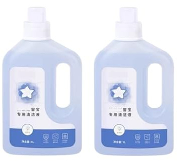 Liquide De Nettoyage De Vitres 1 L, Liquide De Nettoyage Multi-surfaces 【Compatible Avec ECOVACS WINBOT W2 OMNI / W1 PRO】Convient À Tous Les Modèles De Fenêtres(2pcs)