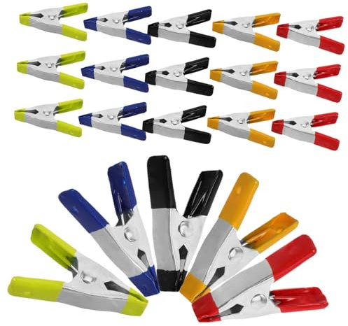 DIYEAH Heavy Duty Spring Clamps with Secure Grip Small Metal Clips 25pcs and Reliable Spring Mechanism, Iron Zinc Pp, for DIY and Home Use