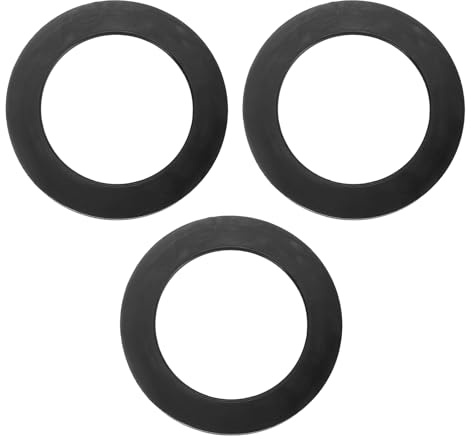 sourcing map 3 Pcs Flush Valve Seal for Toilets, 2.68 ID. x 3.94 OD. Silicone Canister Valve Parts Replacement for Various Toilets with Canister Flush Valves, Black