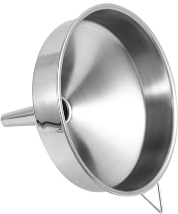 EXAOMBLE Embudo De Acero Inoxidable Para Cocina y Automoción Boca Ancha De Gran Capacidad Para Líquidos y Polvos Transvase y Resistente Uso Industrial y Vehículos Fácil Limpieza
