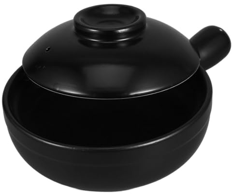 HOLIDYOYO Casserole Terre Cuite Japonaise avec Couvercle Pot à Soupe Riz Multifonctionnel Argile pour Cuisson Équilibrée et Transport Facile