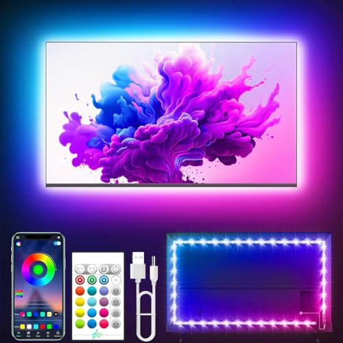 LED TV Hintergrundbeleuchtung, 5M LED Streifen für 45-75 Zoll Fernseher | Led TV Lichter mit App & Fernbedienung, Musik Sync, DIY-Modus und Timing-Funktion, Led Fernseher Beleuchtung für Deko Zimmer