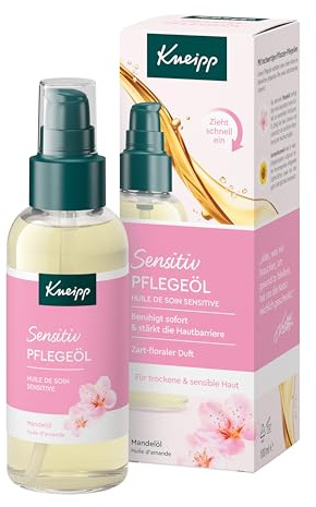 Kneipp Olio per la cura Sensitiv – Olio per la pelle secca e sensibile – Olio per il corpo con olio di mandorle di alta qualità – 100 ml