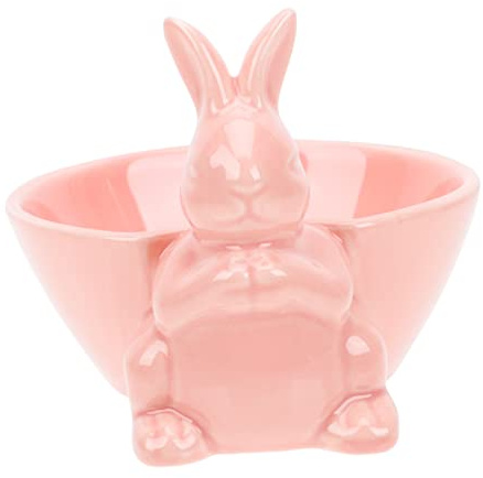 PRETYZOOM Practical Easter Ceramic Bowl Rabbit Design Smooth Surface Rice Soup Fruit Salad Holder for Dining Table Decor Gift