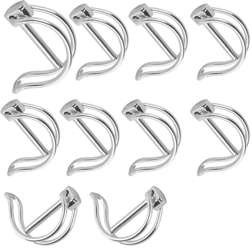 Lot de 10 goupilles pliantes de tuyau - 10 x 60 mm - Avec fermeture de verrouillage - Goupilles galvanisées - Pour ferme, pelouse, jardin