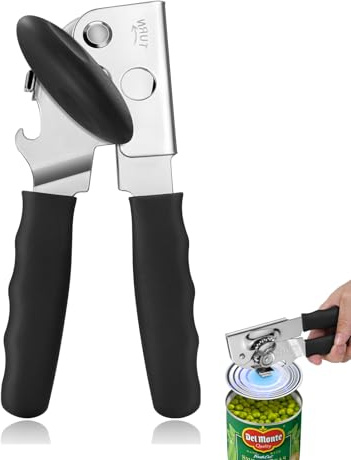 KINDLUME Apriscatole Manuale Senza Bordi Taglienti, Apri Lattine in Acciaio Inossidabile con Impugnatura Comfortevole, Apertura Facile e Sicura per Anziani e Cucina Domestica