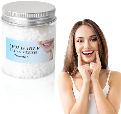 Remplissement Dentaire Temporaire, Kit de Réparation Dentaire Provisoire 80g, Dent Provisoire, Perles de Réparation de Prothèses Dentaires pour La Fixation Temporaire Remplissement