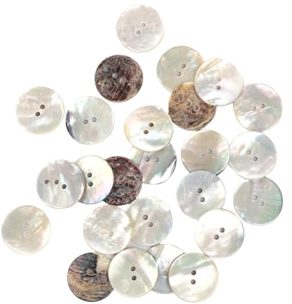 50 Stück Perlmutt Knöpfe, Natürliche Muschelknöpfe mit 2 Löchern in 10mm - Natürlich Schimmernde MOP Knöpfe zum Annähen für Strickjacke, Jeans, Hemd und Basteln
