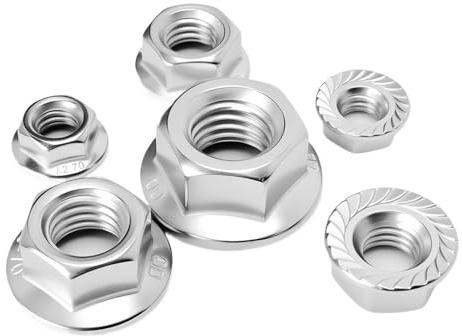 Sechskant-Flanschmutter aus Edelstahl 304, M3, M4, M5, M6, M8, M10, M12, M14, M16, M20, Kontermutter, gezähnte Spinlock-Flanschmuttern, 1–10 Stück(M20(1pcs))