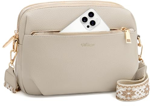 Sac a Main Femmes Bandoulières avec Antivol, Blocage RFID, 4 Compartiments | Sac Bandoulière Femme avec Sangle Réglable et Large Amovible