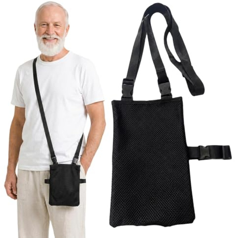 Katheter Tasche für 2000ml Urinbeutel, Beinhalterung für Katheterbeutel mit Verstellbarem Gurt und Verdecktem Schlitz, Waschbare Urinbeutel Tasche, Diskret für Unterwegs