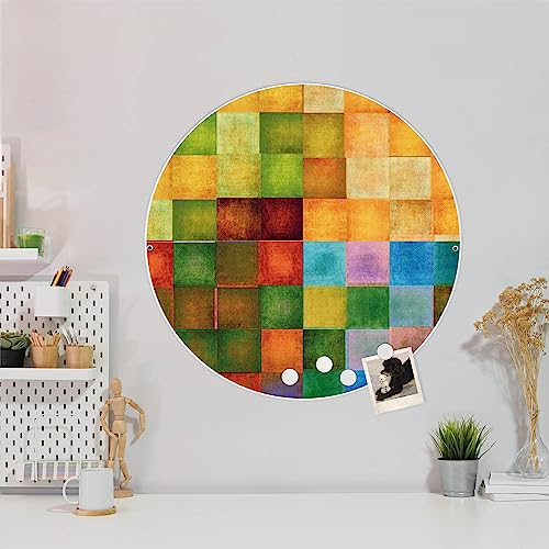 banjado Magnettafel Ø 47cm Weiß - Magnetwand aus Metall - Magnetpinnwand als Memoboard - Pinnwand Magnettafel Küche, Büro, Kinderzimmer inkl. 4 Magnete & Montageset - Farbkasten 2