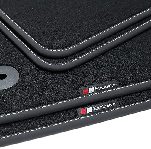 tuning-art BEP206 Fußmatten passend für Peugeot 308 2 2013-2021, Naht:Silber