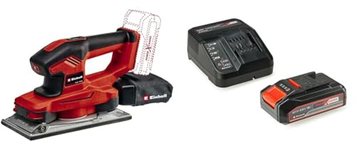 Einhell Akku-Schwingschleifer TE-OS 18/230 Li Power X-Change (Drehzahlelektronik, Micro-Klett, Fußplatte aus Aluminium, Staubfangsack, inkl. 3x Schleifpapier, inkl. 2,5 Ah Akku und Ladegerät)
