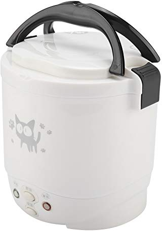 1L Mini Electric Rice Cooker - 12V 100W Rice Cooker - Food for Cars - for Rice, Porridge, Nutritious Eggs(white)