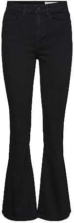 NOISY MAY NMSallie High Waist Flare Jeans Frauen Jeans schwarz W29L30