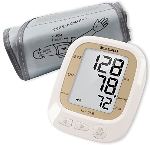 Silvergear® Tensiometre Bras | Mesure précise de la Tension Artérielle et du Pouls avec Fonction Mémoire | Tensiomètre Bras Électronique avec Détection D'arythmie | Professionnelle Tensiomètre Vocale