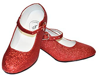 Costumizate! Flamenco Dance Shoes with Different Sizes From Girl to Women. Colors to Choose, Red, with Glitter, 3 UK