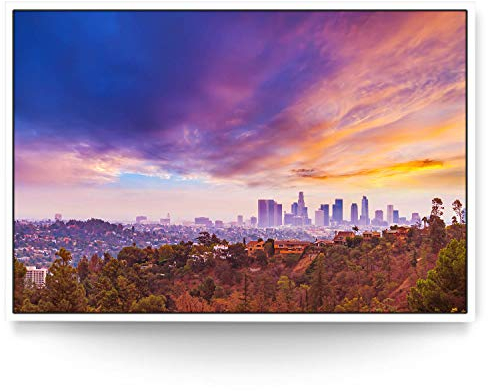 Wandbild Skyline Los Angeles Hollywood Hills - 150cm x 100cm Leinwand auf 2cm Keilrahmen mit Schattenfugenrahmen weiß