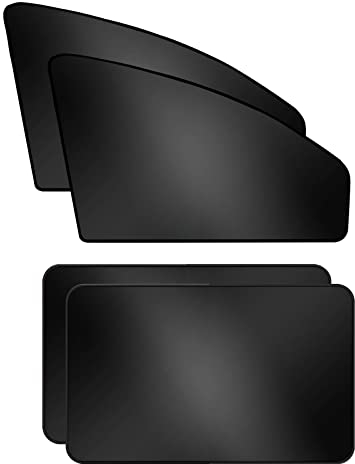 ZATOOTO Car Side Window Shades, Magnetic Car Sunshades for Blockout, Privacy, Opaque, Black, 4PCS