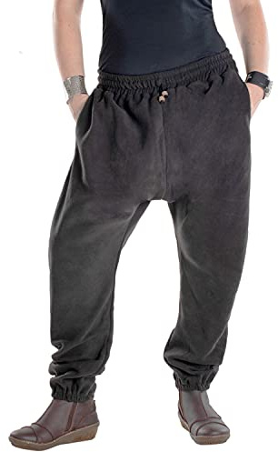 Vishes - Alternative Bekleidung - Warme Unisex Thermo Haremshose aus Fleece mit Taschen schwarz