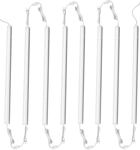 Cefrank Iluminación debajo del gabinete, 8 piezas de barras LED en forma de V de 30 cm para armarios de cocina, exhibiciones, estantes - 16Watt 1600Lúmenes - Blanco Puro (6000K)