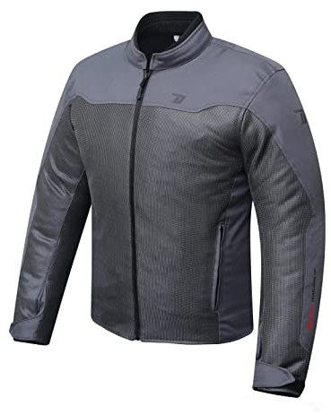 DEGEND SMART MAN | Chaqueta Moto Hombre Resistente al Calor de Verano con Protectores Desmontables | Homologada, Gris, M