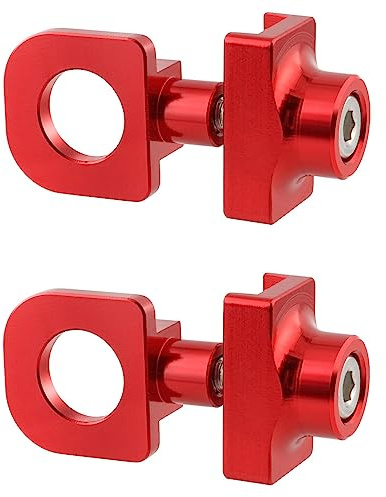 Saipor Lot de 2 tendeurs de chaîne de vélo en alliage d'aluminium pour BMX Fixie vélo à vitesse unique, rouge