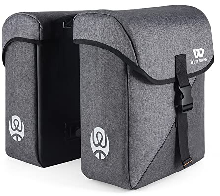 KOCAN Bike Double Bag, 35L Große Kapazität Fahrrad Doppeltasche Rücksitze Fahrrad Gepäckträger Taschen Utility Riding Zubehör Trunk Bag
